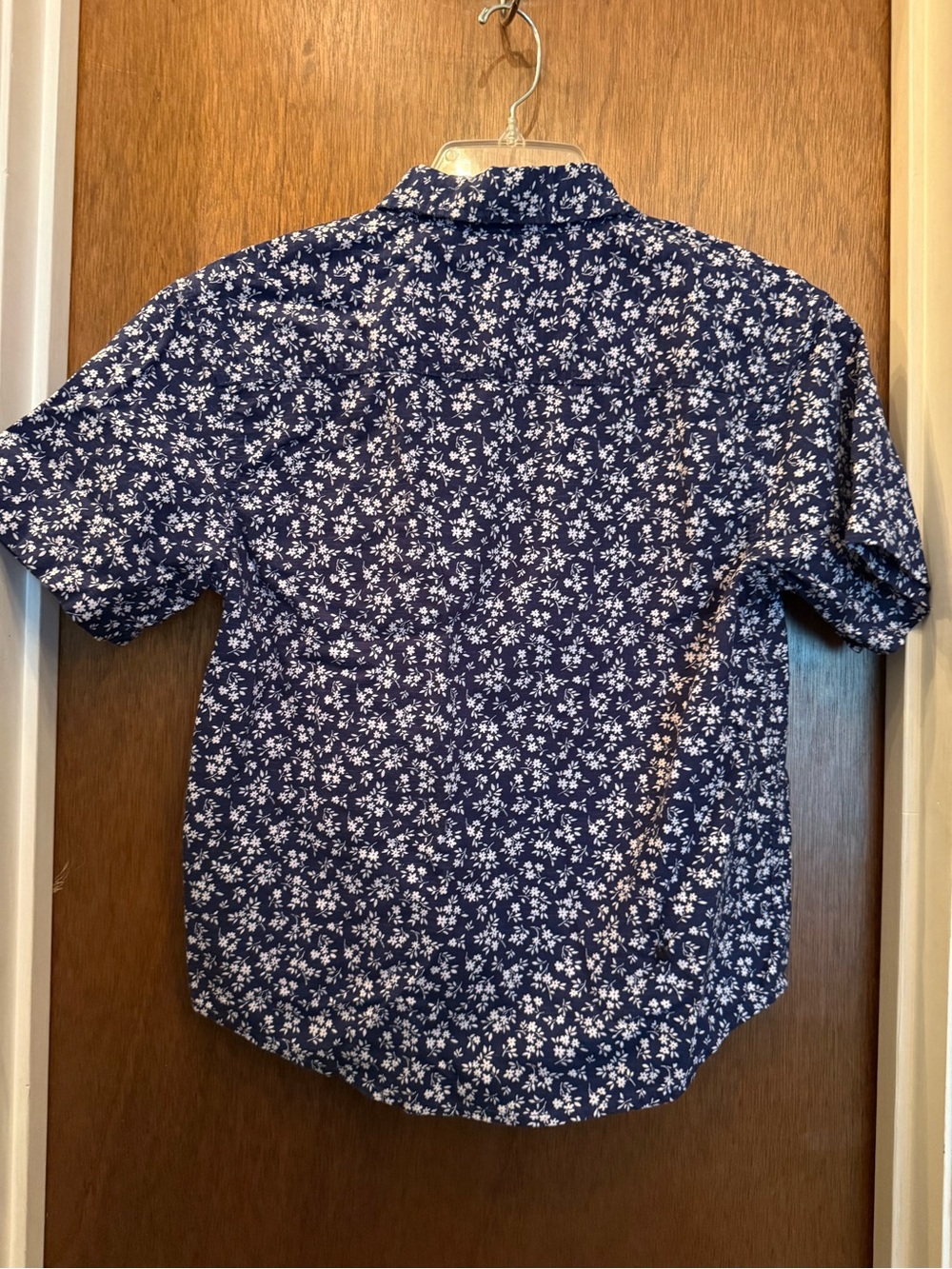 Boys Short-Sleeve Navy Floral Button-Down Shirt - Picture 2 of 5